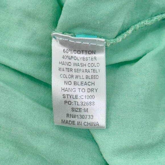 Umgee Womens Mint Green Off-Shoulder Boho Top Blouse Tiered Bell Sleeves Size M - Picture 4 of 12